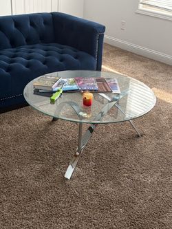Glass + Chrome New Coffee Table NEW