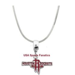 Houston Rockets Team Logo Pendant Necklace On A 925 Snake Chain