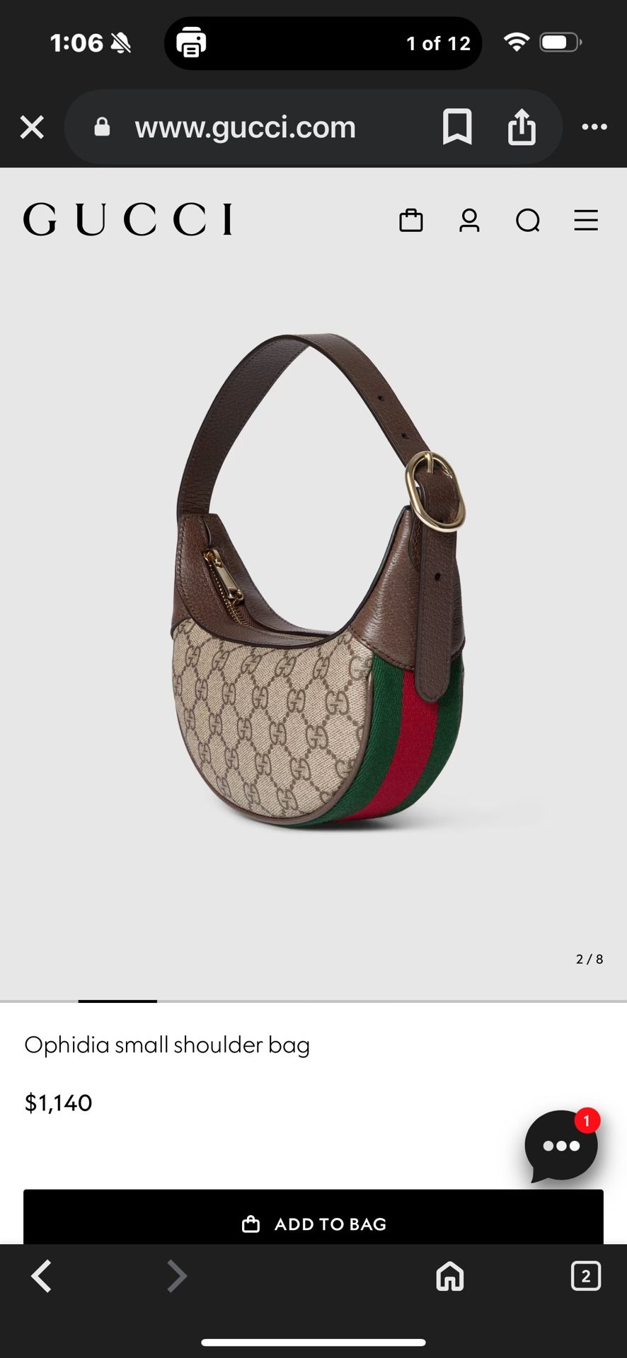 Ophidia small shoulder bag
