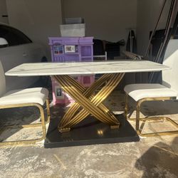 Marble Dining Table With Chairs