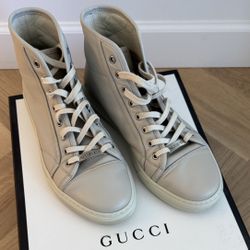 Authentic Gucci Cream Leather High-Tops