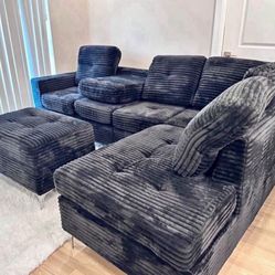 NEW SECTIONAL SOFA WITH OTTOMAN AND FREE DELIVERY- BEDROOM FURNITURE BED MATTRESS AND MORE 