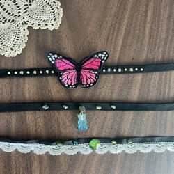 Necklace Black Chokers For Teens. Costume Or Fun Wear. Price Is For All 3. Handmade Vintage Y2k Chokers For Women/ Teens. 