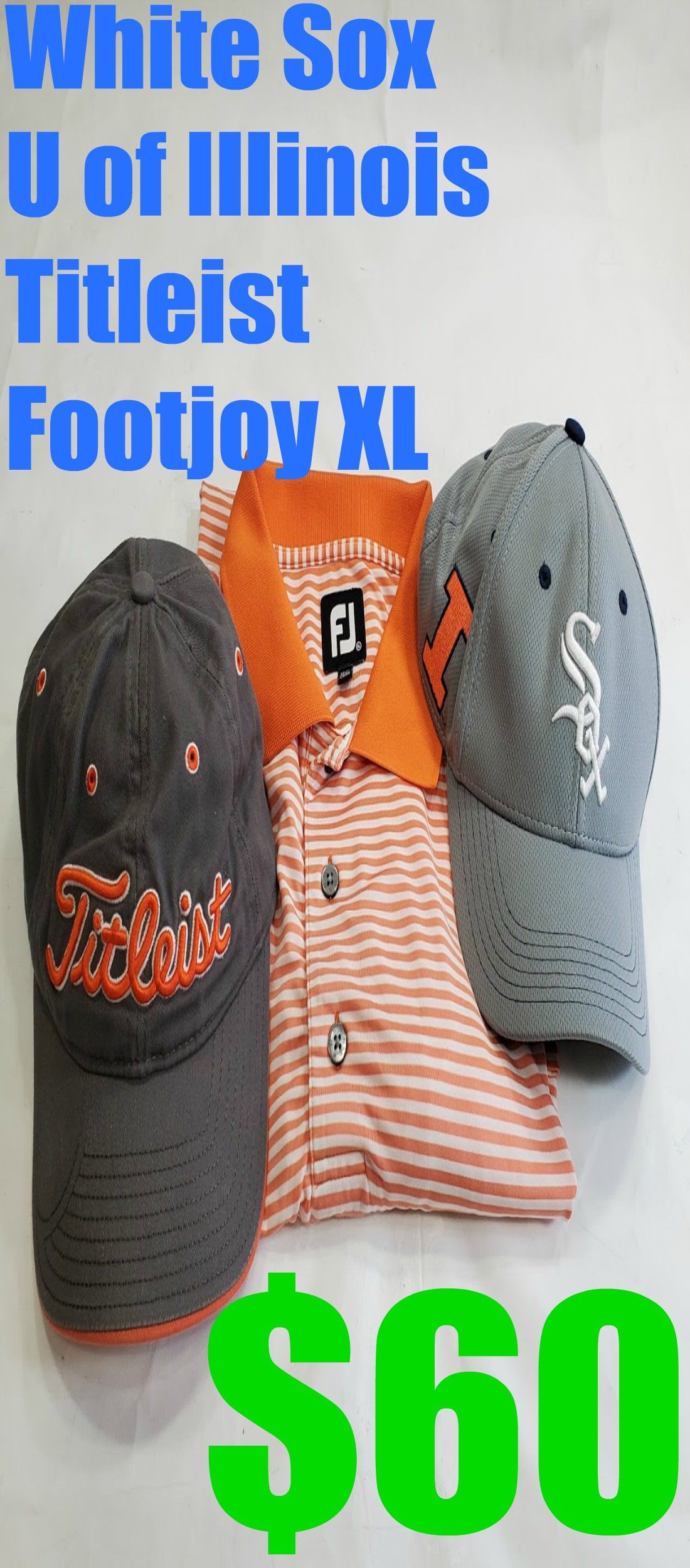 Chicago White Sox University of Illinois Titleist Footjoy Men´s XL Shirt and 2 Hats Jordan,All Products : American Fashion Style Bags On Sale
