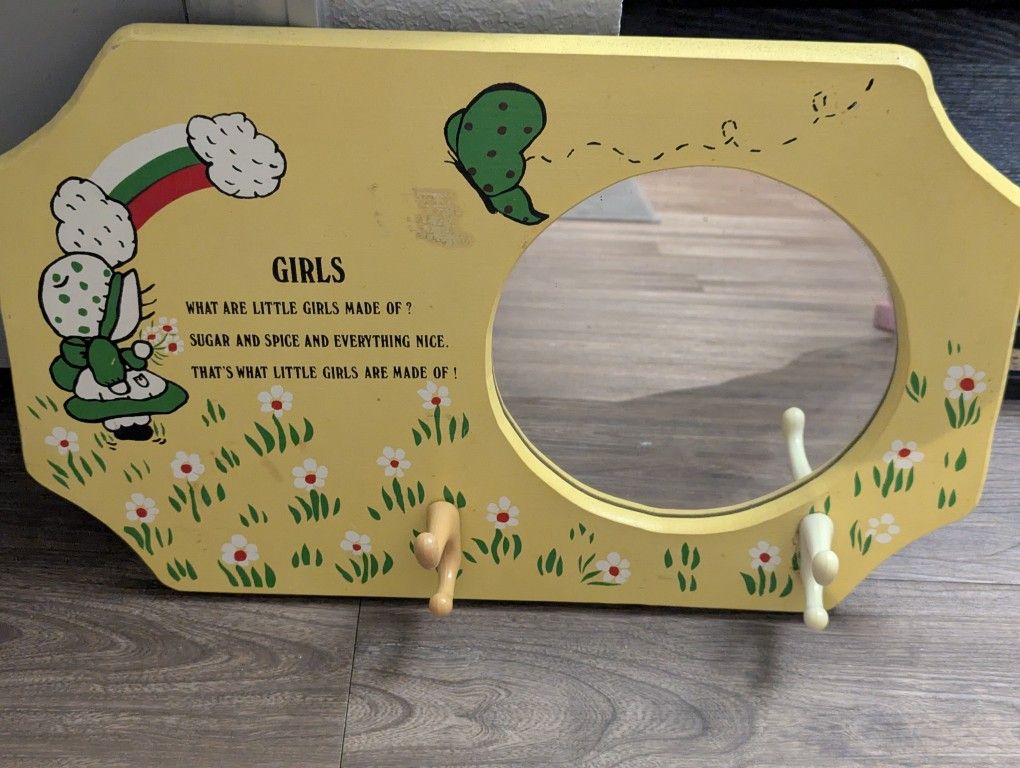 Antique Girl's Mirror Coat Rack
