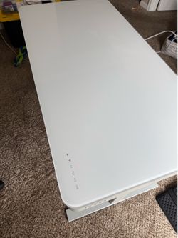 Glass Electric Standing Desk with Drawer