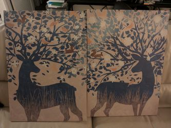 Stag Wall Art - Set of 2