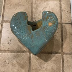 Heart Shaped Ceramic Hanging Planter Pot