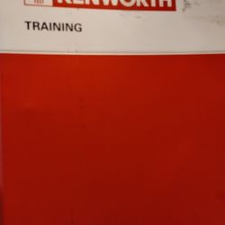 Vintage '80's Kenworth training binder w/factory truck brochures - W900B, T600A, T800, K100E, 13-210