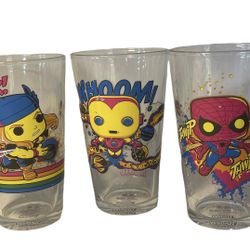 NEW Funko POP Target Exclusive Marvel Black Light Drinking Glasses (3)