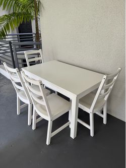 IKEA Dining Set - LANEBERG Extendable Table & 4 NORDVIKEN Chairs