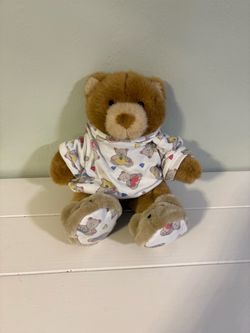 Small Build-A-Bear Teddy Bear with Pajamas & Slippers – Approx. 9