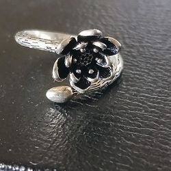 925 silver flower ring size 7