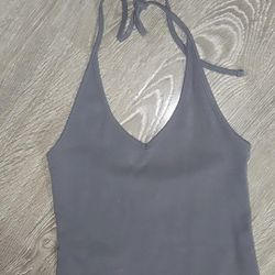 Target halter top NEW womend grey size medium cropped summer shirt, wild fable