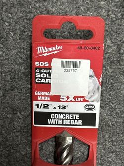 1/2 x 13 Milwaukee 48-20-8402 SDS Max M4-4 Cutter Solid Carbide Concrete (35757)