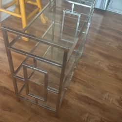 bar center wine rack glass table