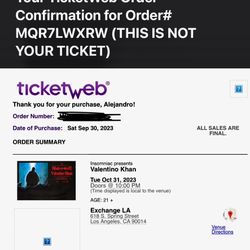 Valentino Khan Ticket For Halloween