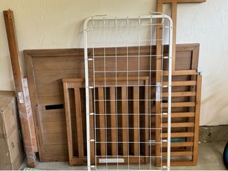 Wooden toddler bed with mattress