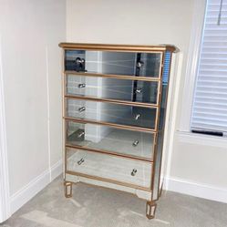 Mirrored Chest Of Drawers Dresser Gold