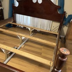 King Size Bed Frame (wood) W/box Spring 