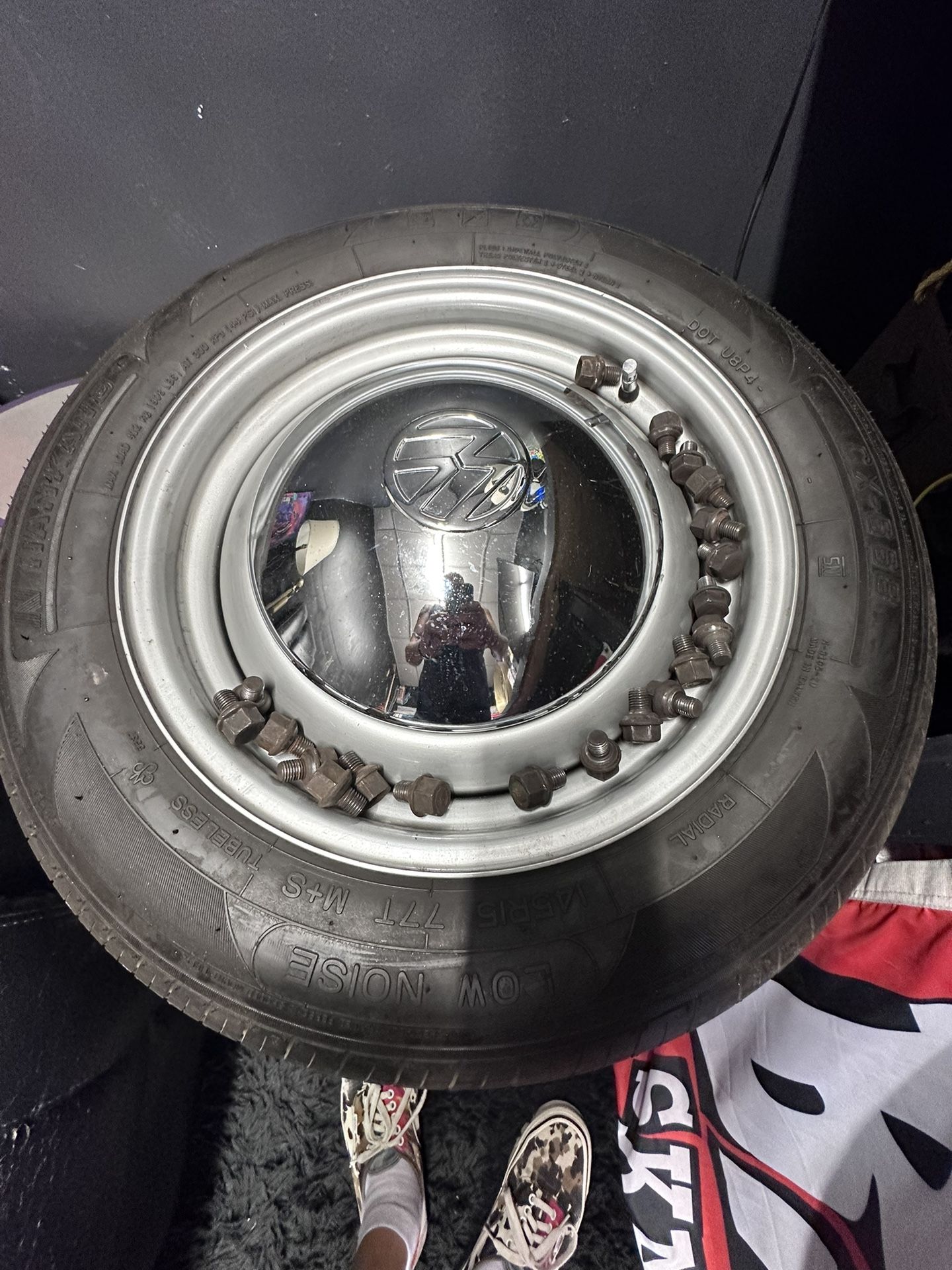 ‘67 VW Beetle Original Wheels And Hubcaps