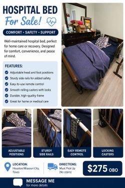 🛏️ Electric Hospital Bed for Sale 🛌