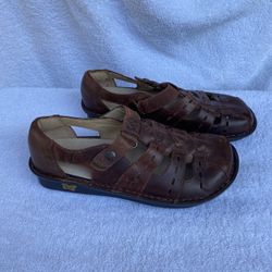 Alegria Women’s Brown Leather Pesca Tawny Fisherman Sandals 