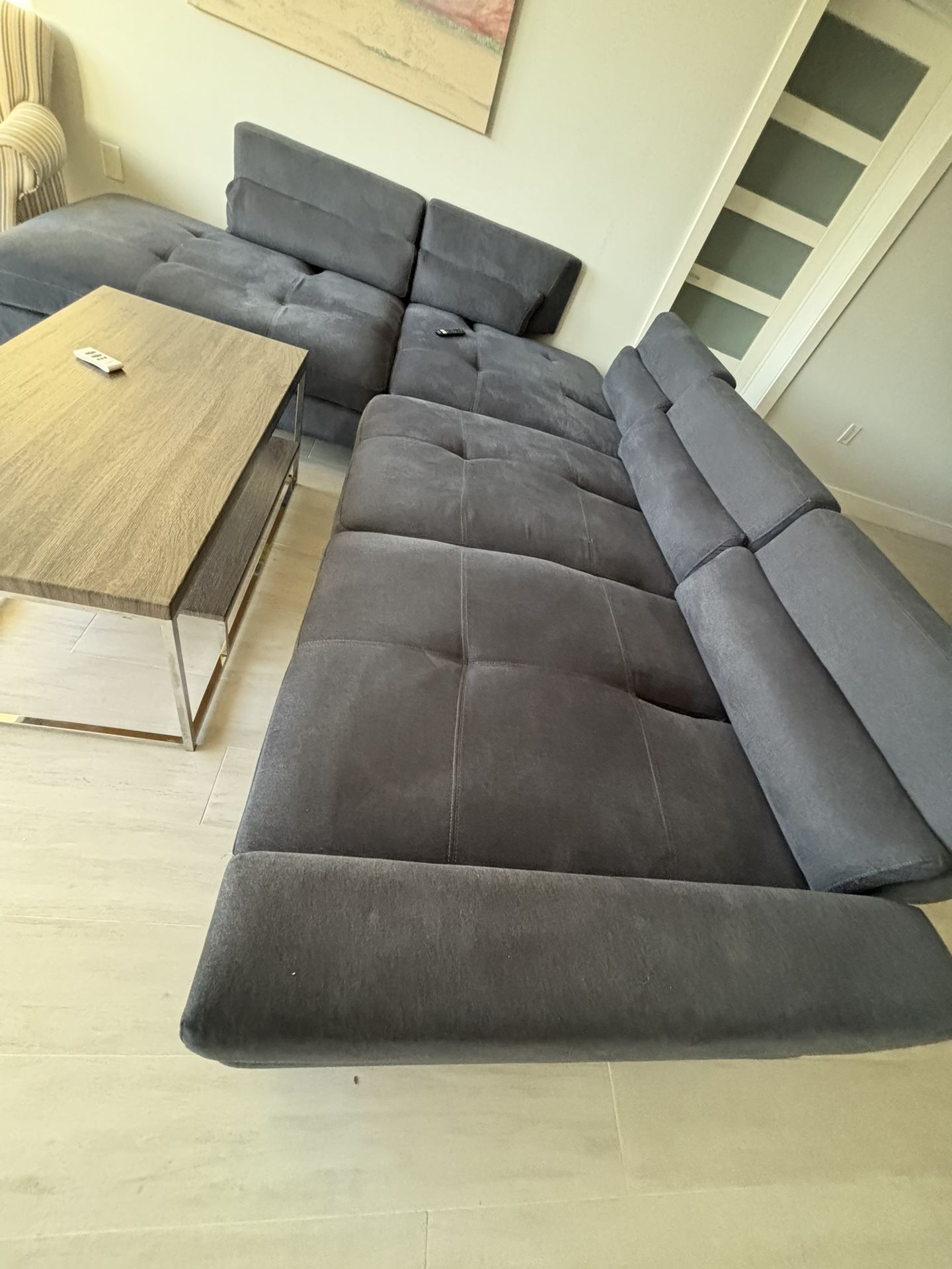 Modern Sectional Sofa in Navy Blue