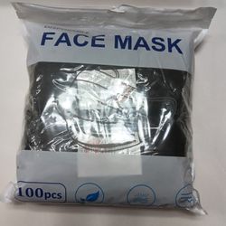 100 pcs.  disposable black face masks