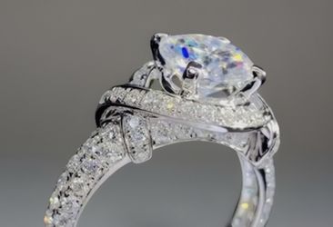 3 Ctw Simulated Moissanite Engagement Sterling Silver Ring. Size 7. Comes With Lighted Box (OBO)