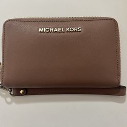 Michael Kors Card Wallet Wristlet - Dusty Pink