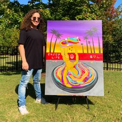 Skateboard original acrylic painting