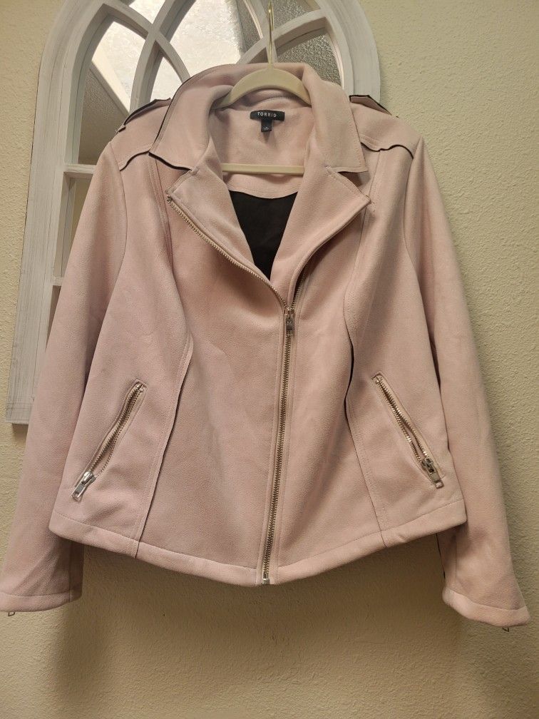 Torrid Pink Suede Jacket Size 4
