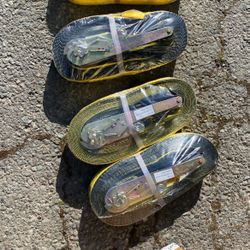 2”x30’ Ratchet Straps w/flat Hook WLL 3,333 Trailer Tie Down Yellow Color Brand New In Box 
