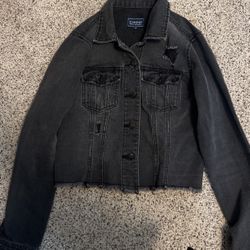 Black Jean Jacket- CI Sono- Size Small 