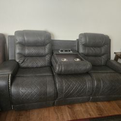 2 recliner couch wirh phone and etc charger