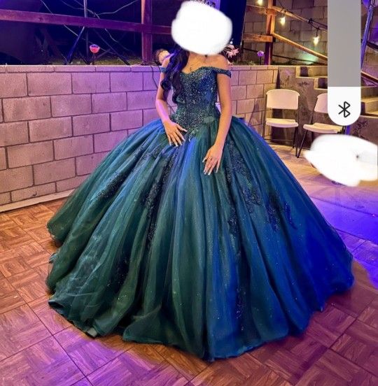 Emerald Green Quinceanera Dress - Size S/M