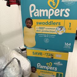 Pampers Brand New And Bag Of Opened Ones