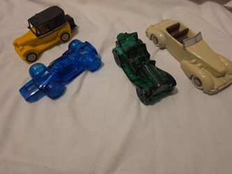 Avon glass car collectable after shave bottles