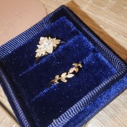 Engagement Ring + Wedding Band Set