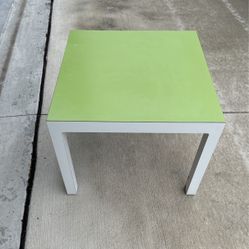 Retro Table Light Green On Top White Legs