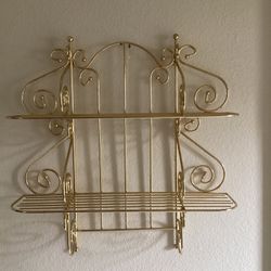 DECORATIVE DESGN TWO TIER WALL SHELF