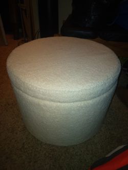 White Round Storage Seat Furniture 