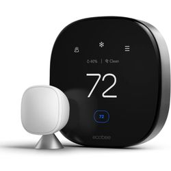 ecobee SmartThermostat with Voice Control - Programmable Wifi Thermostat - Works with Siri, Alexa, Google Assistant - Smart Thermostat for Home