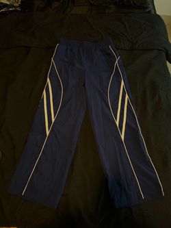 Navy Blue Track Pants with White Piping