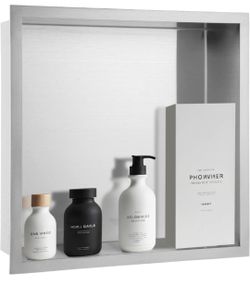 Brushed Nickel Recessed Shower Niche 