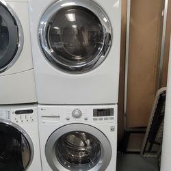 LG Front Loading Washer And Stackable Gas Dryer Set 