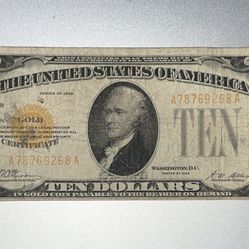 1928 $10 Gold Certificate