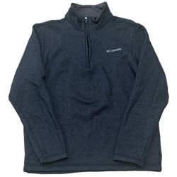 Columbia Sweatshirt Fleece Men’s M Grey Half Zip Long Sleeve Sweater Outdoor 