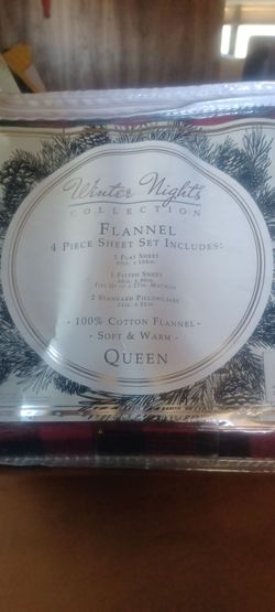 Red plaid queen sheet set by Winter Nights